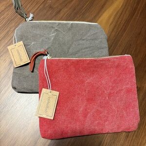 NWT pair of cotton zipper pouches - Embellish brand